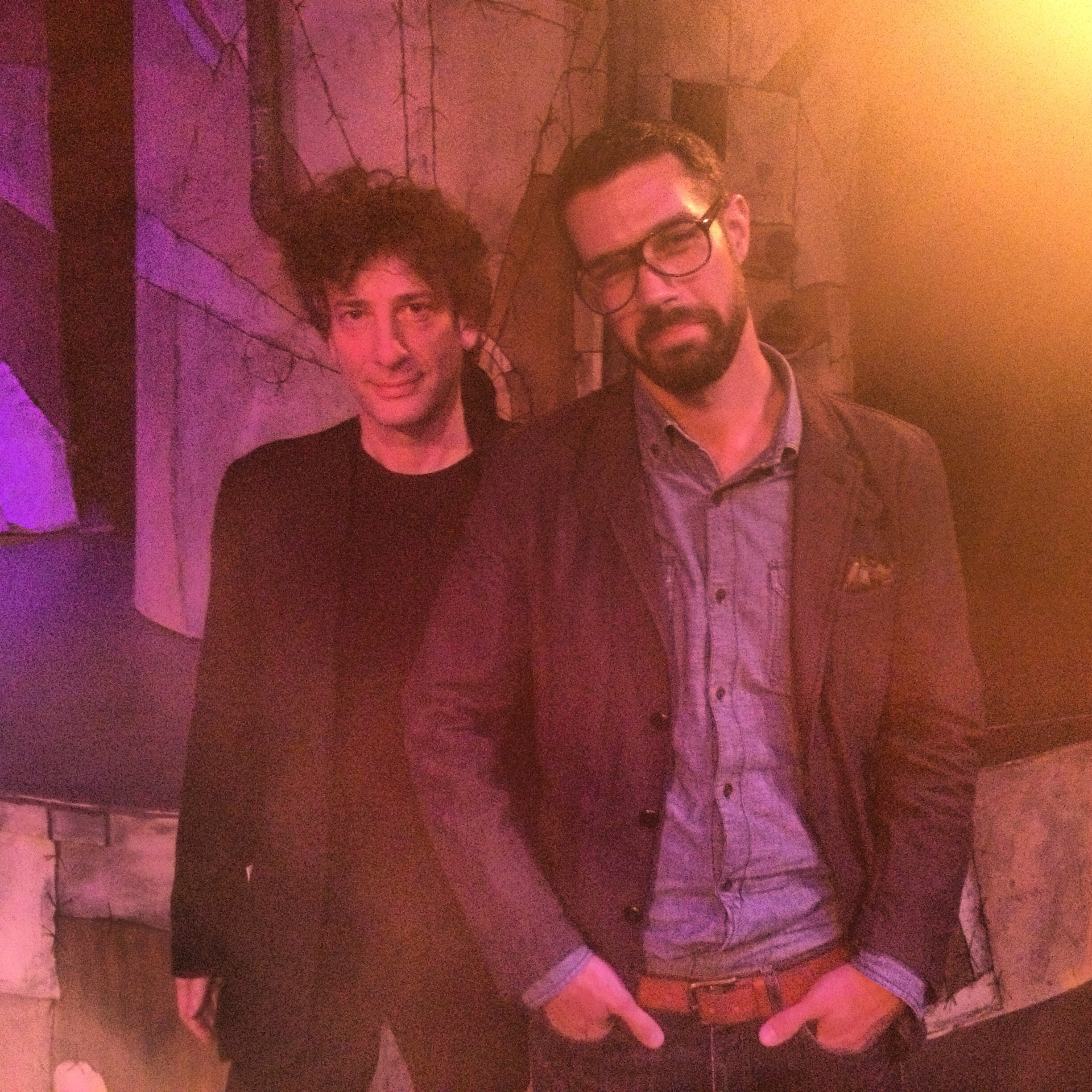 Neil Gaiman and Michael James Schneider, on the set of "Neverwhere" 